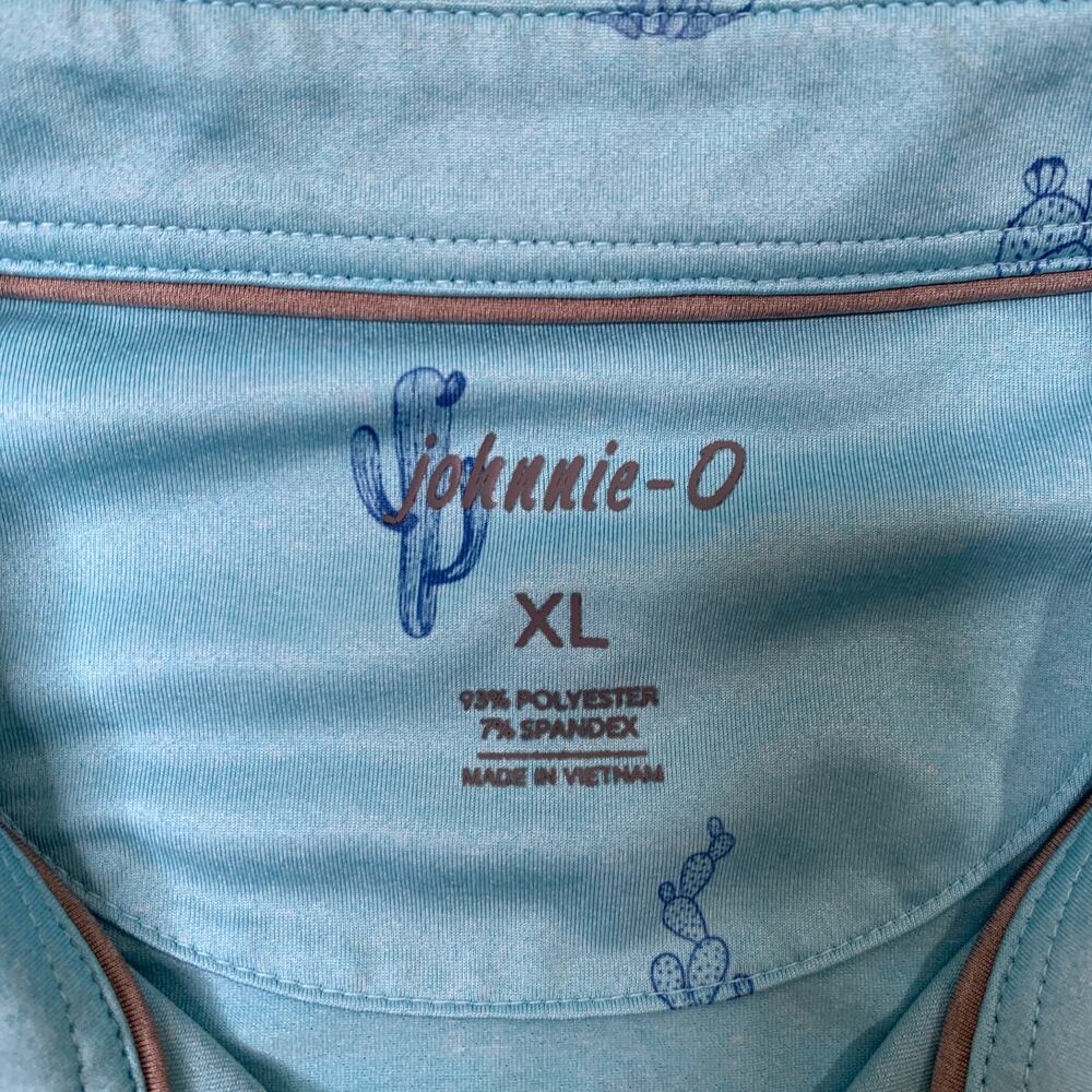 Johnnie-O Polo Shirt Mens XL Ibiza Kit Cactus Motif Quick Dry Performance Golf - Picture 5 of 10